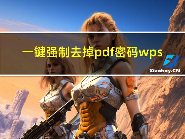 一键强制去掉pdf密码wps的相关图片