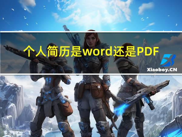 个人简历是word还是PDF的相关图片