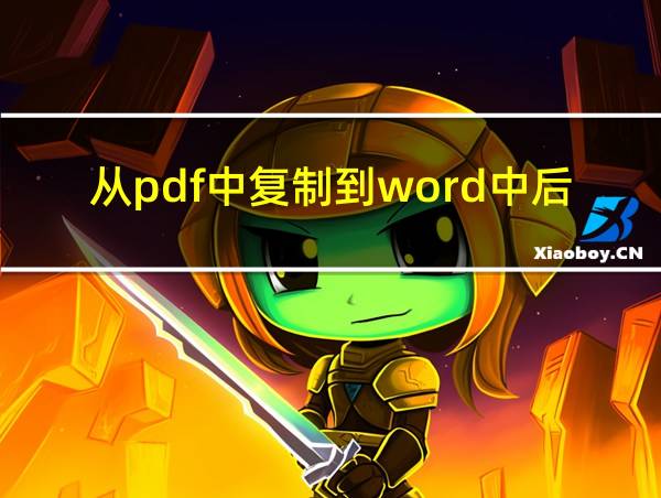 从pdf中复制到word中后的相关图片