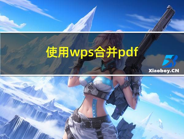 使用wps合并pdf的相关图片