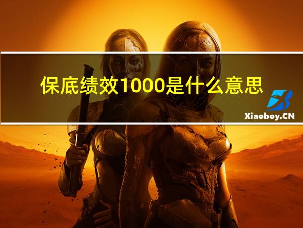 保底绩效1000是什么意思的相关图片