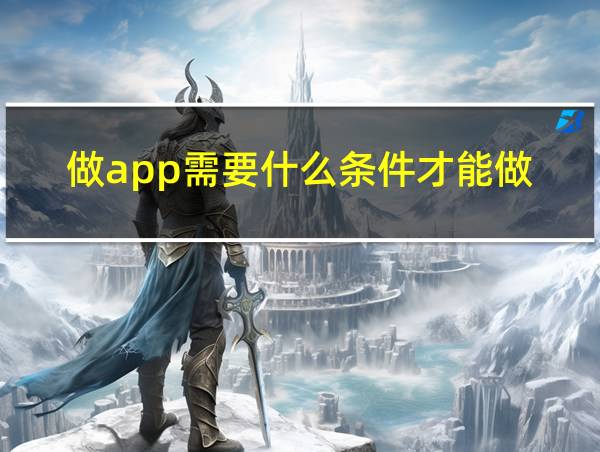 做app需要什么条件才能做的相关图片