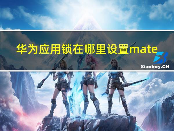 华为应用锁在哪里设置mate30的相关图片