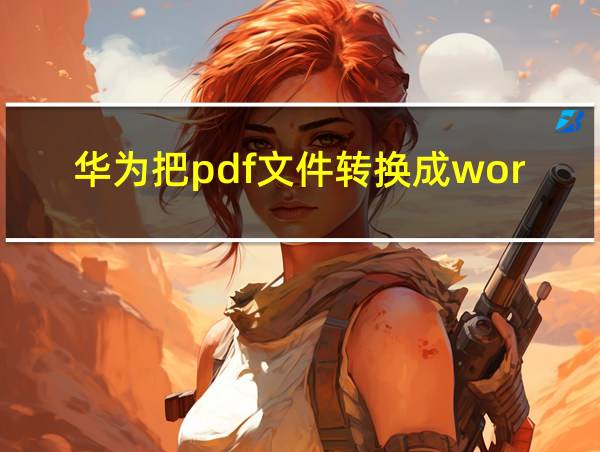 华为把pdf文件转换成word的相关图片