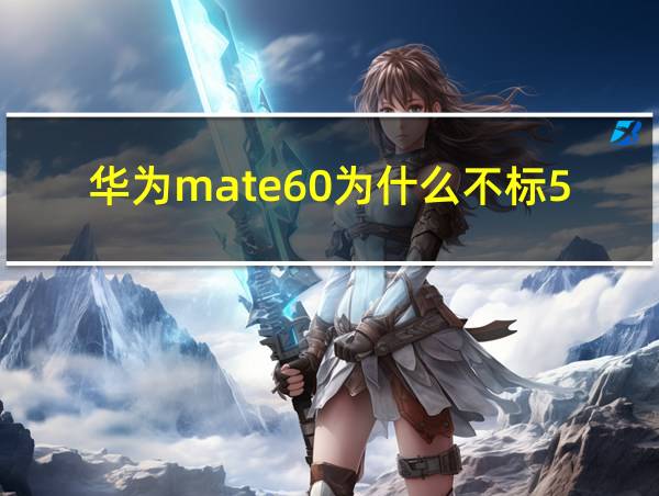 华为mate60为什么不标5g的相关图片