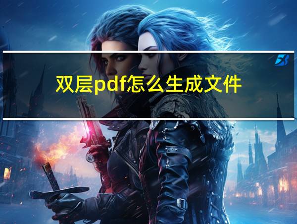 双层pdf怎么生成文件的相关图片