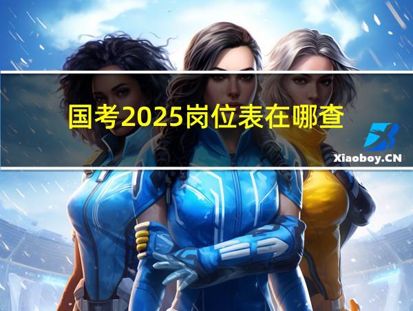 国考2025岗位表在哪查的相关图片