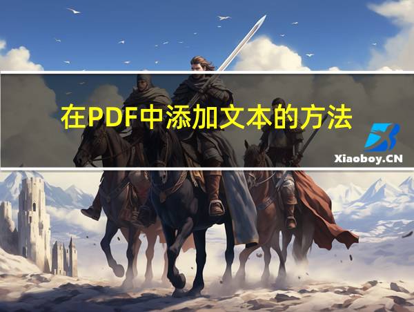 在PDF中添加文本的方法的相关图片