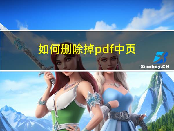 如何删除掉pdf中页的相关图片