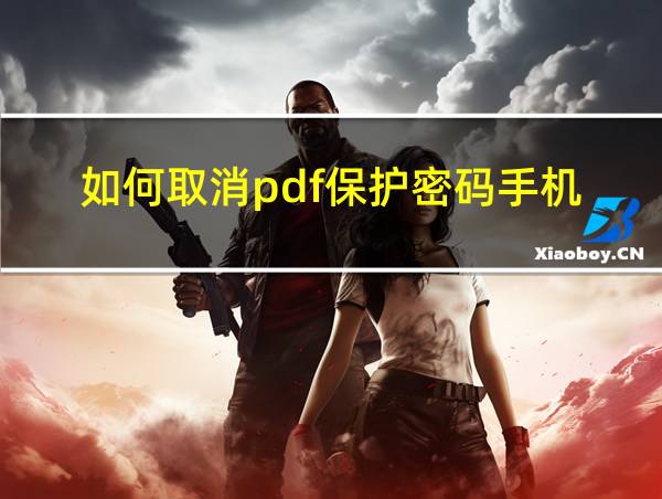 如何取消pdf保护密码手机的相关图片