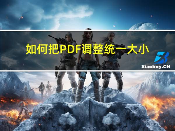 如何把PDF调整统一大小的相关图片