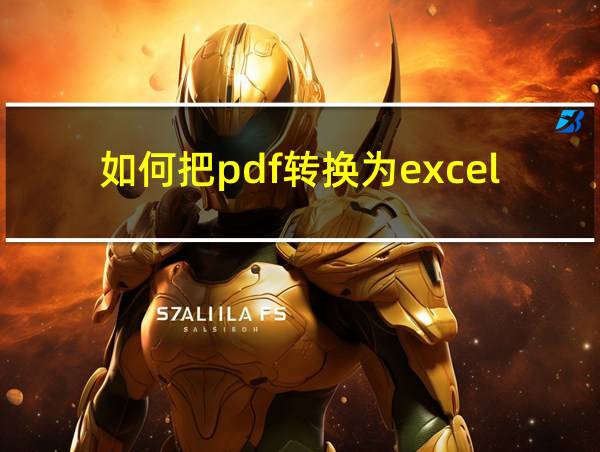 如何把pdf转换为excel的相关图片