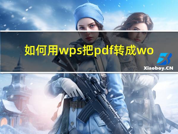 如何用wps把pdf转成word的相关图片