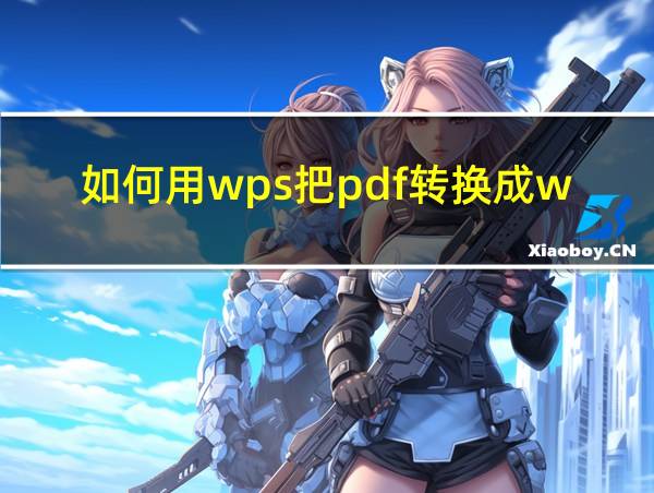 如何用wps把pdf转换成word的相关图片