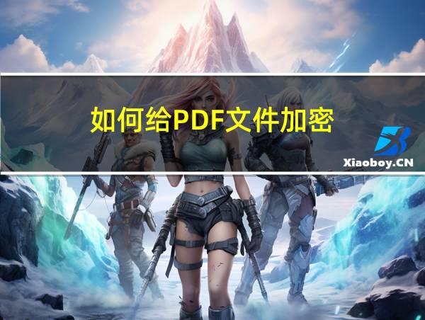 如何给PDF文件加密的相关图片