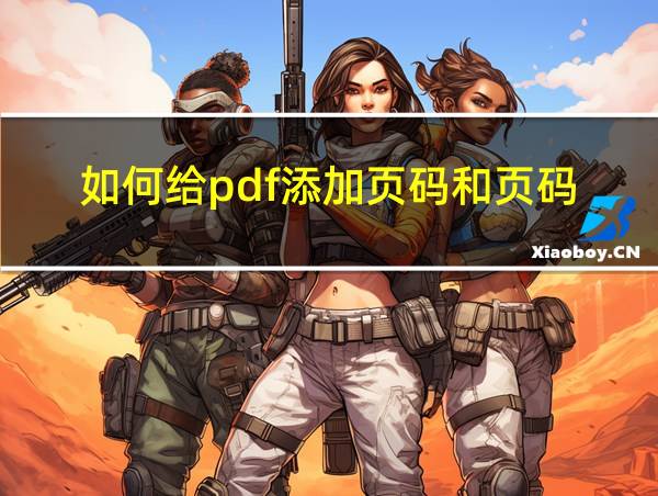 如何给pdf添加页码和页码的相关图片