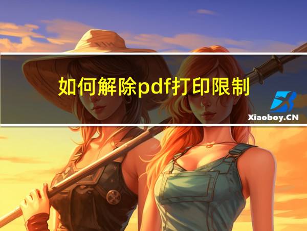 如何解除pdf打印限制的相关图片