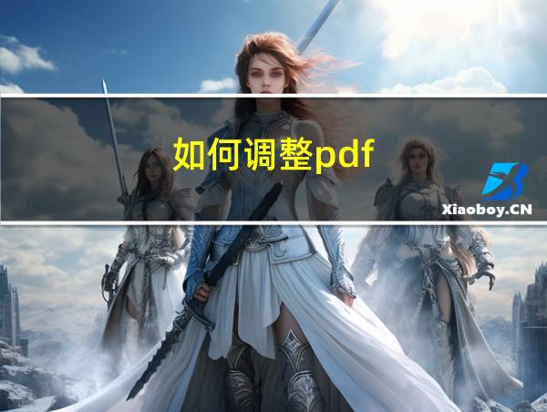 如何调整pdf的相关图片