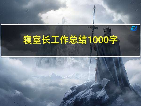 寝室长工作总结1000字的相关图片