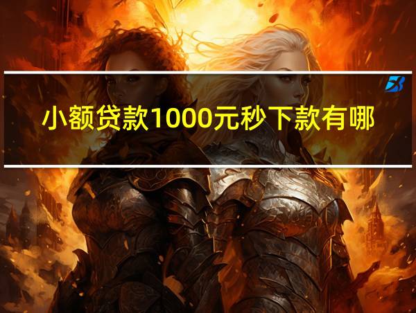 小额贷款1000元秒下款有哪些18岁的相关图片