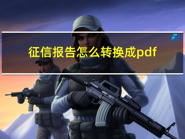 征信报告怎么转换成pdf的相关图片