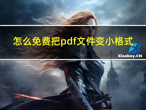 怎么免费把pdf文件变小格式的相关图片