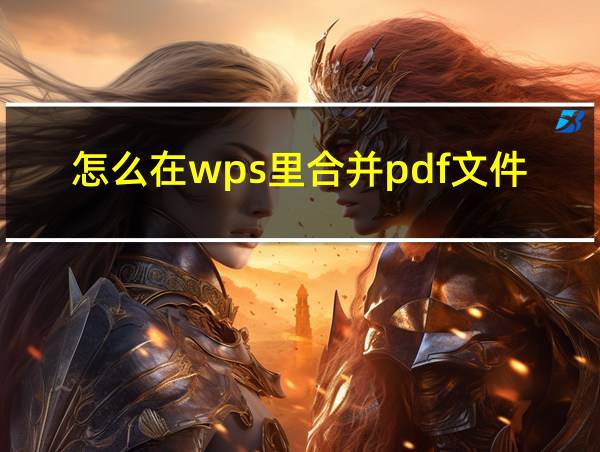 怎么在wps里合并pdf文件的相关图片