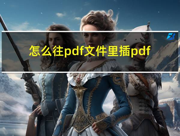 怎么往pdf文件里插pdf的相关图片