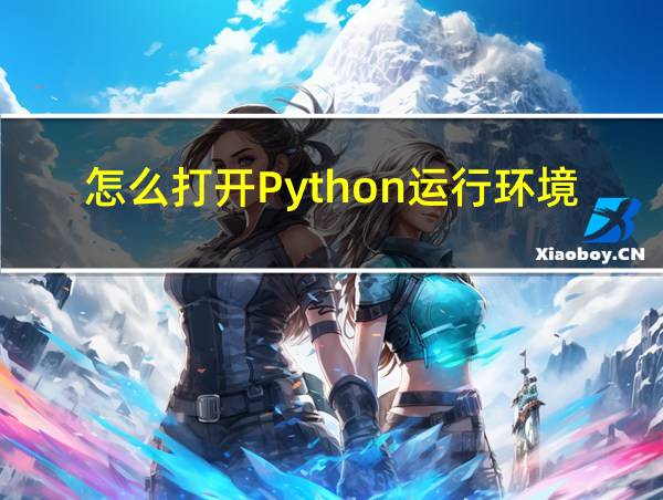 怎么打开Python运行环境的相关图片