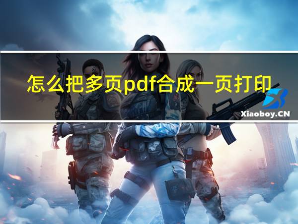 怎么把多页pdf合成一页打印的相关图片