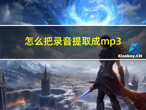 怎么把录音提取成mp3的相关图片