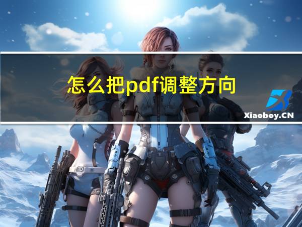 怎么把pdf调整方向的相关图片