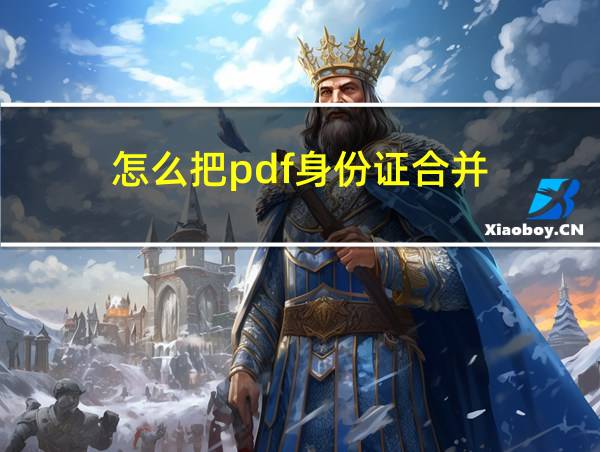 怎么把pdf身份证合并的相关图片