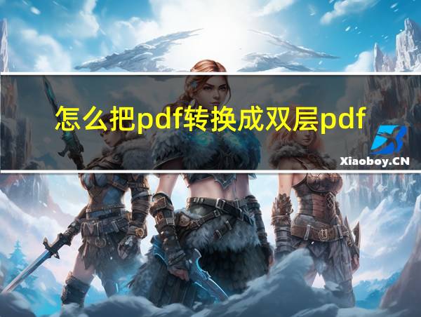 怎么把pdf转换成双层pdf的相关图片