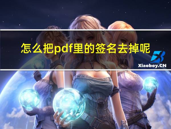 怎么把pdf里的签名去掉呢的相关图片