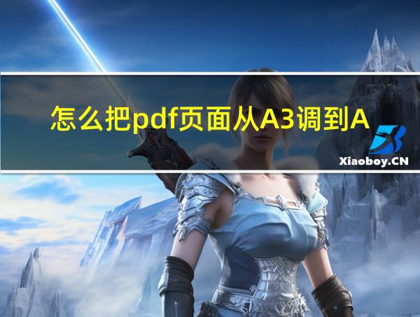 怎么把pdf页面从A3调到A4的相关图片