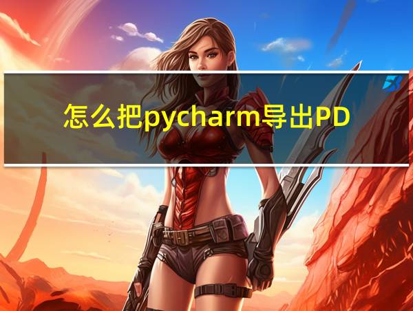 怎么把pycharm导出PDF的相关图片