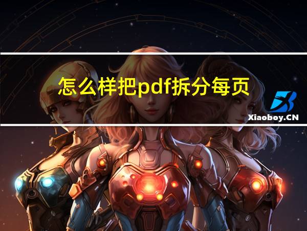 怎么样把pdf拆分每页的相关图片