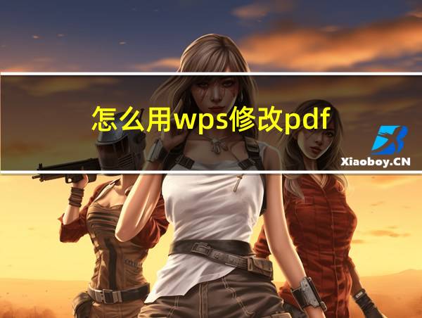 怎么用wps修改pdf的相关图片