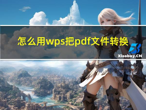 怎么用wps把pdf文件转换成word的相关图片