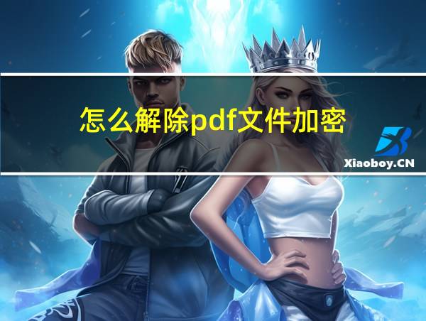 怎么解除pdf文件加密的相关图片