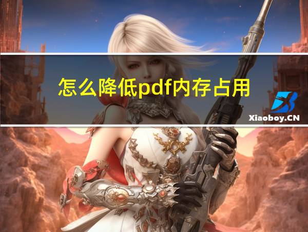 怎么降低pdf内存占用的相关图片