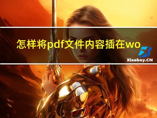 怎样将pdf文件内容插在word中的相关图片