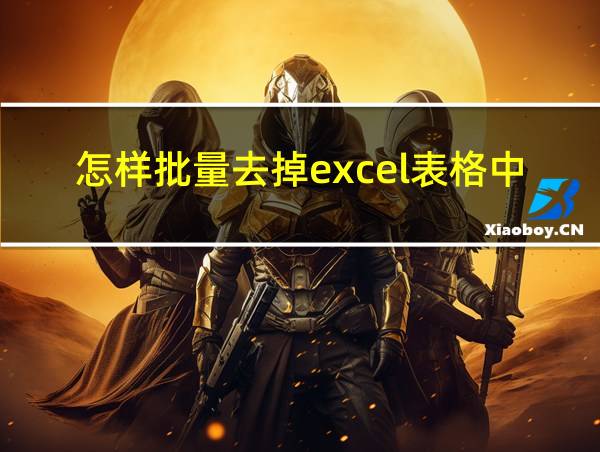 怎样批量去掉excel表格中的部分信息的相关图片