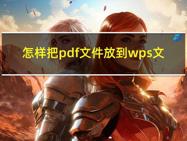 怎样把pdf文件放到wps文档里的相关图片