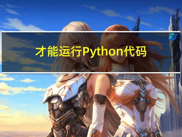 才能运行Python代码的相关图片