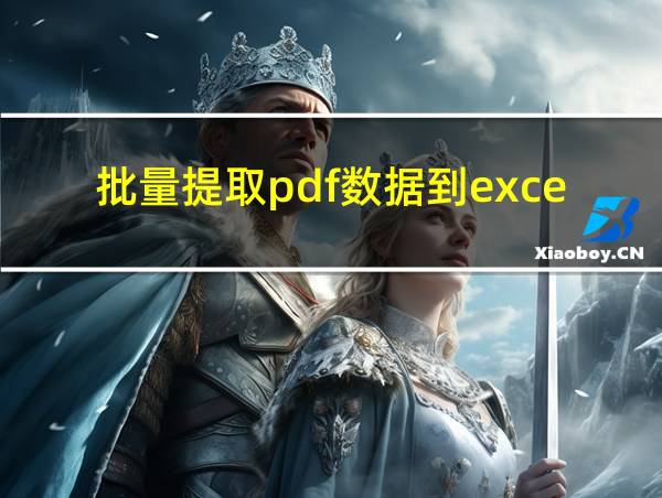 批量提取pdf数据到excel的相关图片