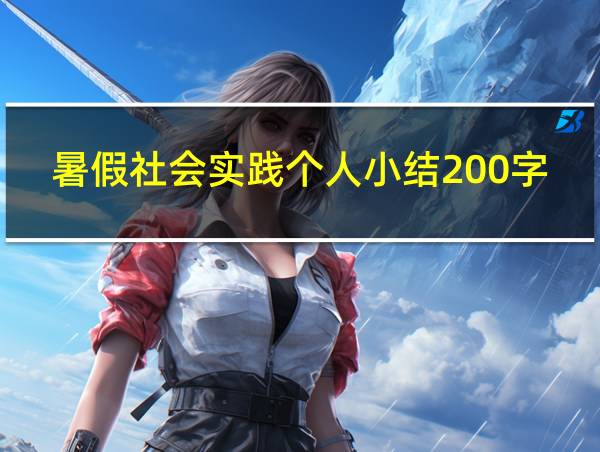 暑假社会实践个人小结200字的相关图片