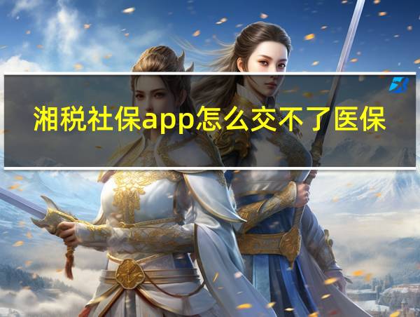 湘税社保app怎么交不了医保的相关图片