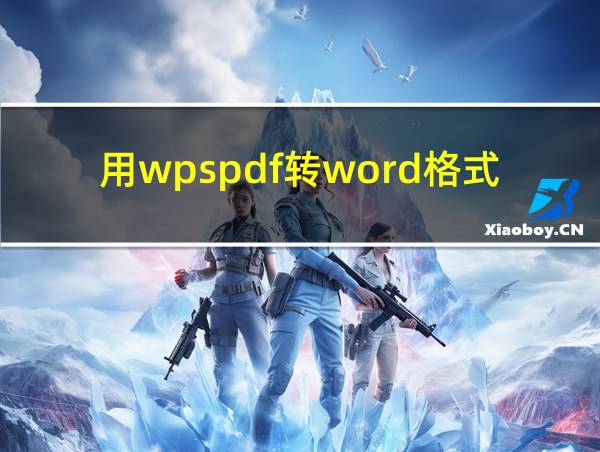 用wpspdf转word格式乱了怎么办的相关图片